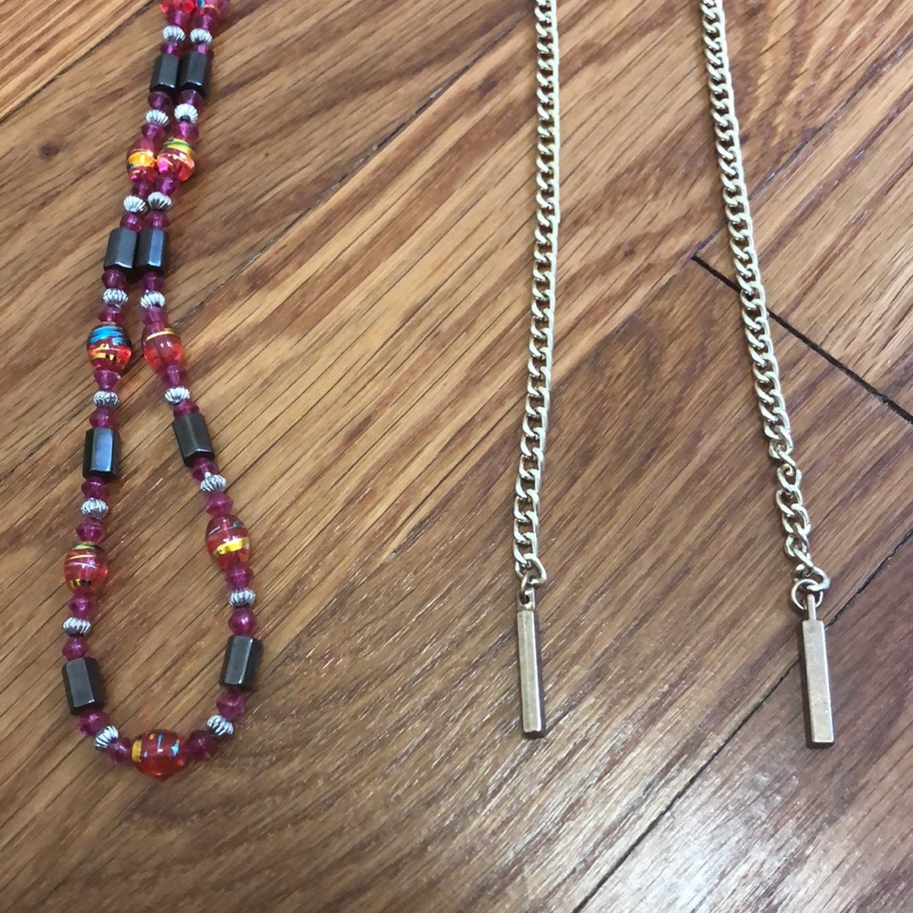 Vintage costume jewelry- lot of 2 unique necklaces